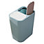 Livingandhome 15 L Blue Kitchen 2 Section Dustbin Double Recycling Bin Trash Can