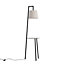 Livingandhome 150CM Metal Tray Table Floor Lamp with Linen Lampshade
