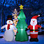 Livingandhome 180CM Inflatable Santa Claus Snowman Christmas Tree Yard Decoration with LED