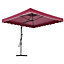 Livingandhome 2.5M Patio Garden Parasol Cantilever Hanging Umbrella with Cross Base, Wine Red