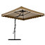 Livingandhome 2.5M Patio Garden Parasol Cantilever Hanging Umbrella with Fan Shaped Base, Taupe