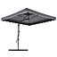 Livingandhome 2.5M Patio Garden Parasol Cantilever Hanging Umbrella with Petal Base, Dark Grey