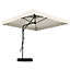 Livingandhome 2.5M Patio Garden Parasol Cantilever Hanging Umbrella with Rectangular Base, Beige