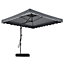 Livingandhome 2.5M Patio Garden Parasol Cantilever Hanging Umbrella with Rectangular Base, Dark Grey