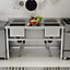 Livingandhome 2 Compartment Commercial Stainless Steel Kitchen Sink with Drinboard 130 x 90 cm