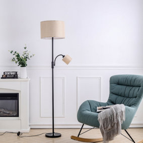 Livingandhome 2 Light Floor Standing Lamp Floor Light with Adjustable Head