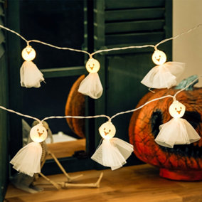 Livingandhome 20 Lights Ghost Halloween LED String Light Holiday Decoration