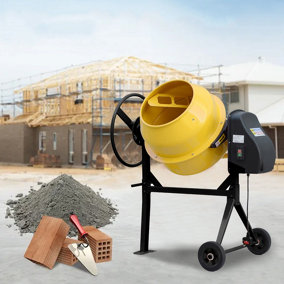 Livingandhome 220 V 450 W Electric Cement Mixer on Wheels 120 L