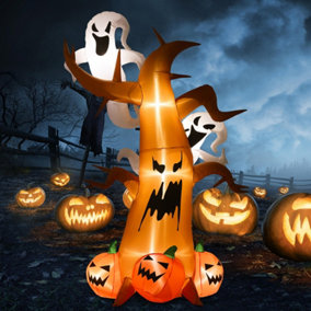 Livingandhome 240cm Halloween Inflatable Ghost Pumpkin Blow Up Yard Decoration