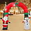 Livingandhome 250 cm Outdoor Christmas Inflatable Decoration LED Blow Up Holiday Archway
