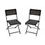 Livingandhome 2Pcs Black Rattan Effect Outdoor Garden Folding Chairs Dining Chairs Set