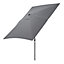 Livingandhome 2x3M Large Square Garden Parasol Outdoor Beach Umbrella Patio Sun Shade Crank Tilt No Base, Dark Grey