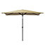 Livingandhome 2x3M Large Square Garden Parasol Outdoor Beach Umbrella Patio Sun Shade Crank Tilt No Base, Taupe