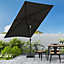 Livingandhome 2x3M Outdoor Garden Parasol Umbrella Patio Sun Shade Crank Tilt with Square Base, Black