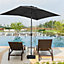 Livingandhome 2x3M Outdoor Garden Parasol Umbrella Patio Sun Shade Crank Tilt with Square Base, Black