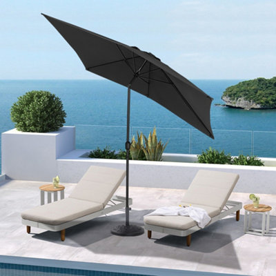 Livingandhome 2x3M Parasol Umbrella Patio Sun Shade Crank Tilt with ...