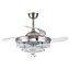 Livingandhome 3 Light Changing Acrylic Ceiling Fan for Bedroom Living Room
