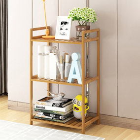 Livingandhome 3 Tier Bamboo Wood Bookcase Storage Shelf,350 W x 250 D x 710 mm H