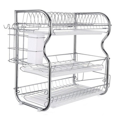 B&Z Dish Drainer Rack Extra Wide on Counter Plate Rack Plate Organizer  Removable Cutlery Tray Draining Board 3 Colors, Sturdy Spacious -   Finland