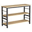 Livingandhome 3 Tier Kitchen Wooden Storage Rack Shelf Organizer with Hooks 120 cm