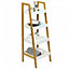 Livingandhome 3 Tier Nordic Freestanding Wooden Ladder Shelf Storage Organizer