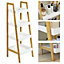 Livingandhome 3 Tier Nordic Freestanding Wooden Ladder Shelf Storage Organizer