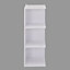 Livingandhome 3 Tier White Freestanding Rectangle Corner Shelf Unit Organizer Storage Rack