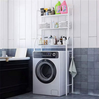 Livingandhome 3 Tier White Metal Bathroom Storage Shelves Over Toilet ...