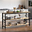 Livingandhome 3 Tier Wooden Kitchen Storage Rack Shelf Organizer with Hooks 160 cm