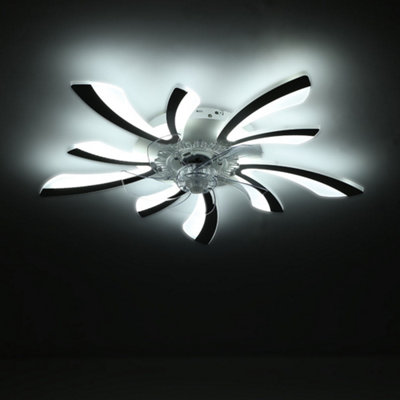 Livingandhome 30.7'' Dia Creative White Ceiling Fan with LED Lights