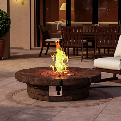 Round propane gas fire deals pit table