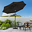 Livingandhome 3M Garden Outdoor Parasol Umbrella Patio Sun Shade Crank Tilt with Round Base, Black