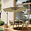 Livingandhome 3M Large Garden Hanging Parasol Cantilever Sun Shade Patio Banana Umbrella No Base, Taupe