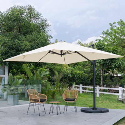 Livingandhome 3M Large Garden Rome Tilting Aluminium Cantilever Parasol