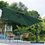 Livingandhome 3M Large Garden Rome Tilting Aluminium Cantilever Parasol With Petal Base, Dark Green