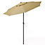 Livingandhome 3M Large Round Garden Parasol Outdoor Beach Umbrella Patio Sun Shade Crank Tilt No Base, Taupe