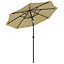 Livingandhome 3M Large Round Garden Parasol Outdoor Beach Umbrella Patio Sun Shade Crank Tilt No Base, Taupe