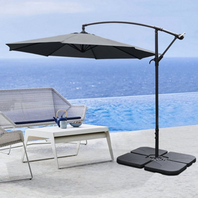 Livingandhome 3M Outdoor Garden  Parasol Umbrella Patio Sun Shade Crank Tilt No Base, Dark Green
