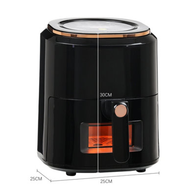 Livingandhome 4.5L Black Digital Touchscreen Air Fryer