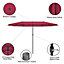 Livingandhome 4.6M Garden Outdoor Double Sided Parasol Umbrella Patio Sun Shade Crank Without Base, Wine Red