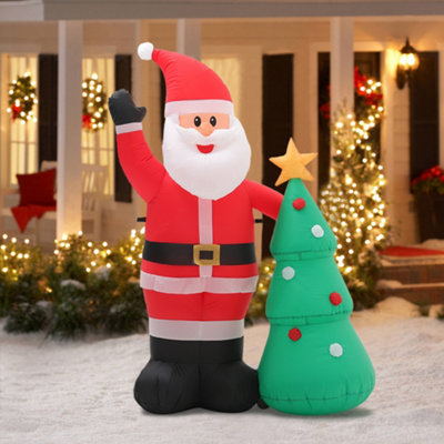 Livingandhome 4.9ft Christmas Inflatable Decoration LED Blow up Santa