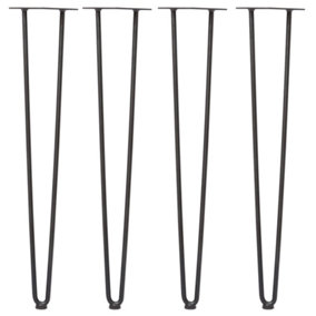 Livingandhome 4 Pcs Metal Hairpin Furniture Table Legs with Screws and Protectors 28 Inch