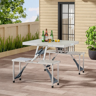 Aluminum picnic deals table set