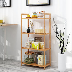 Livingandhome 4 Tier Bookshelves Home Office Bookcase Shelf Storage Organizer for Bedroom Living Room Home Office 500mm(W)