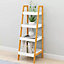 Livingandhome 4 Tier Nordic Freestanding Wooden Ladder Shelf Storage Organizer