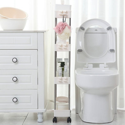 Livingandhome 4 Tier Slim Standing Plastic Corner Storage Rack