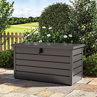 Livingandhome 4 x 2 ft Grey Waterproof Metal Garden Storage Box 350 L