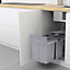 Livingandhome 40L Undermount Pull Out  Kitchen Cabinet Waste Bin