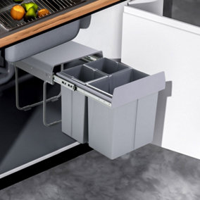Livingandhome 40L Undermount Pull Out Kitchen Cabinet Waste Bin