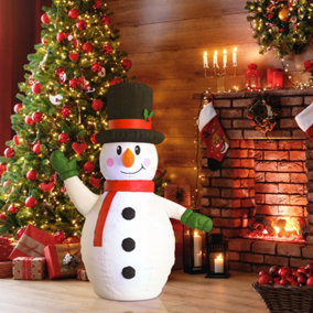 Livingandhome 4ft Inflatable Snowman Christmas Yard Decoration with LED